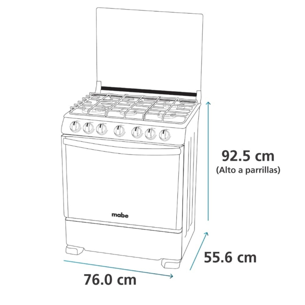 Cocina de Piso a Gas 76 cm Grafito Mabe - EM7610SG0 Cocina de Piso a Gas 76 cm Grafito Mabe - EM7610SG0
