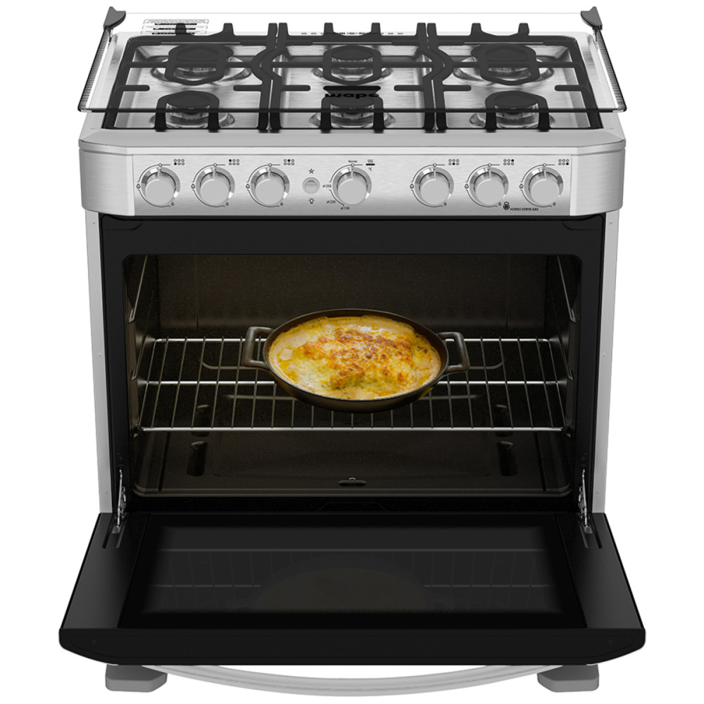 Cocina de piso de 76 cm a gas inox mabe - EM7620FX0