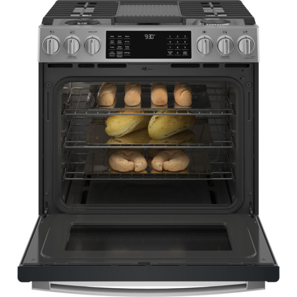 GE Profile™ Estufa de gas inteligente deslizable de 30" Air Fry - PGS930YPFS