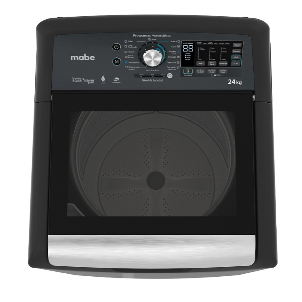 Lavadora Automática Aqua Saver Green High Efficiency 24 kg Diamond Gray con Sanitizado Mabe - LMH74201WDAB1