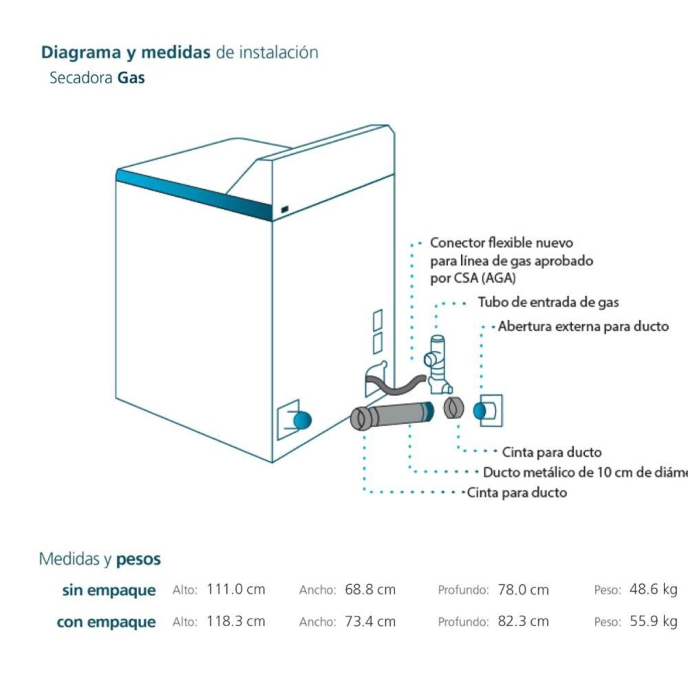 Secadora a gas de 7.4 cuft blanca mabe - SMG17R8MSBAB0 Secadora a gas de 7.4 cuft blanca mabe - SMG17R8MSBAB0