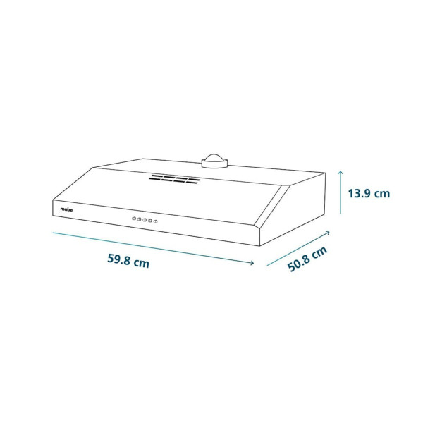 Campana de Pared 60 cm (24 pulgadas) Inoxidable Mabe - CMPUV601SSX0