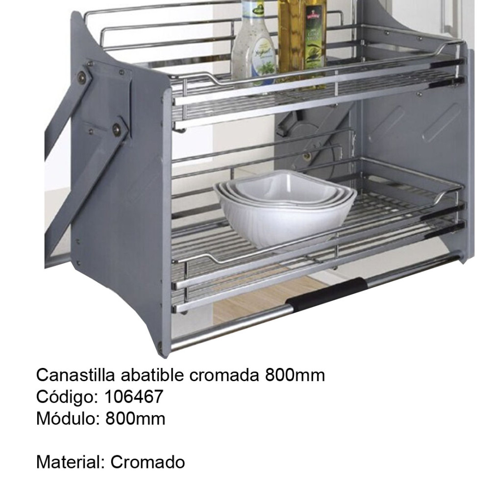 CANASTILLA ABATIBLE CROMADA 800