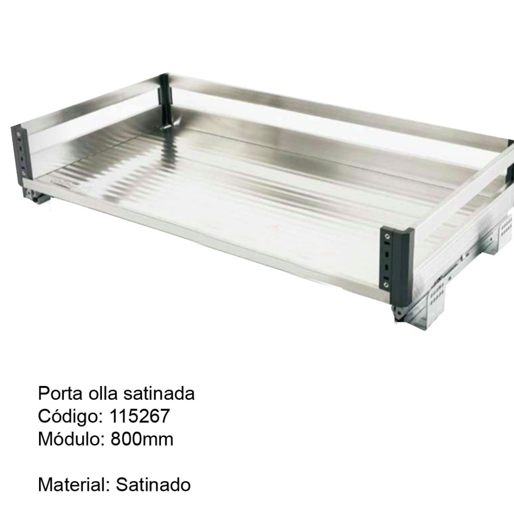 PORTA OLLA SATINADA 800MM / FRENO