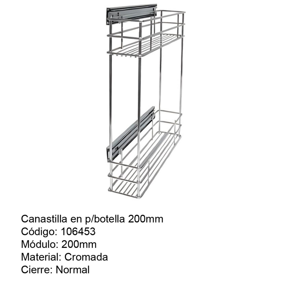 CANASTILLA P/BOTELLA CROMADO (mód 20)