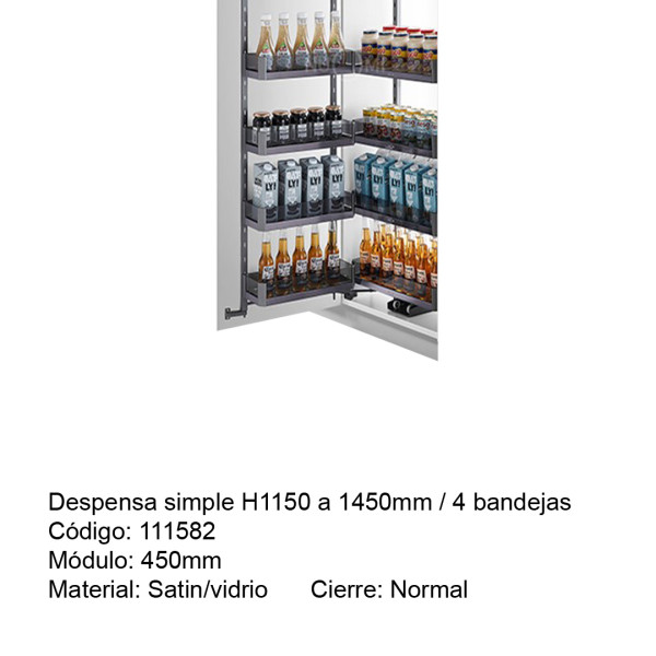 DESPENSA SIMPLE PUERTA BATIENTE 4 BDJS CR. 130-160
