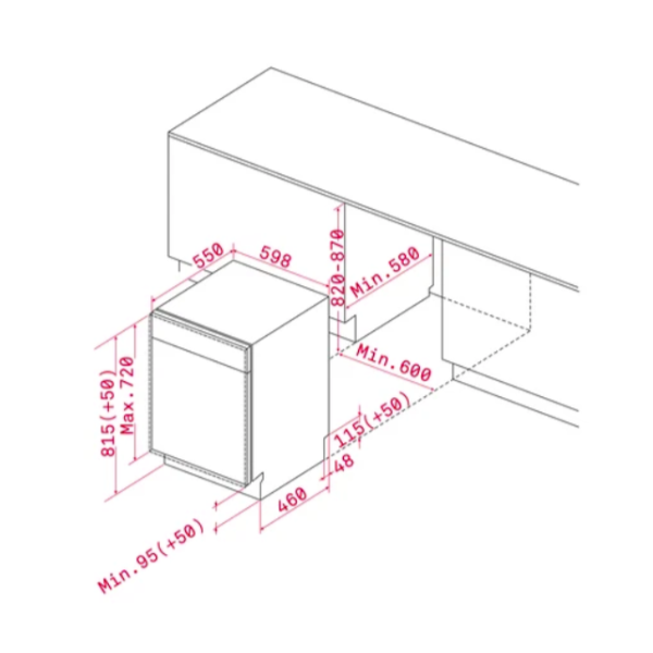 LAVAPLATOS INTEGRACION TOTAL DW8 57 FIM D INOX 110 V/60 Hz