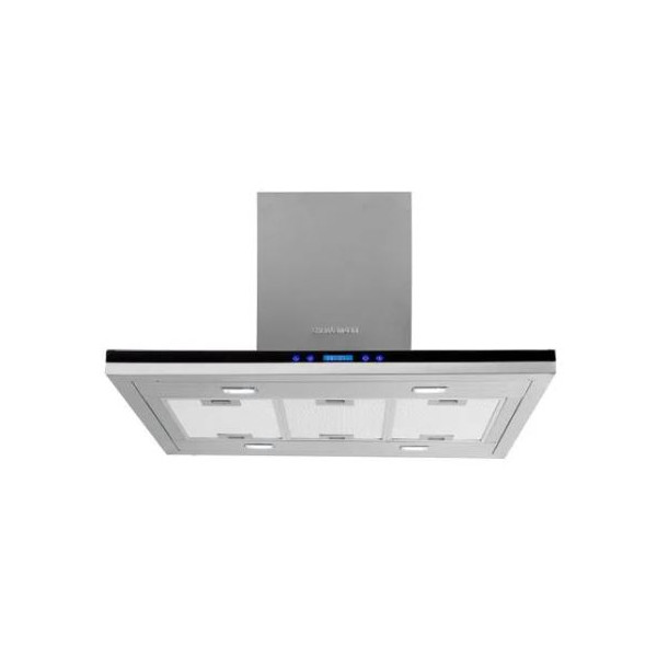 CAMPANA 80CM ISLA VIDRIO/CUR