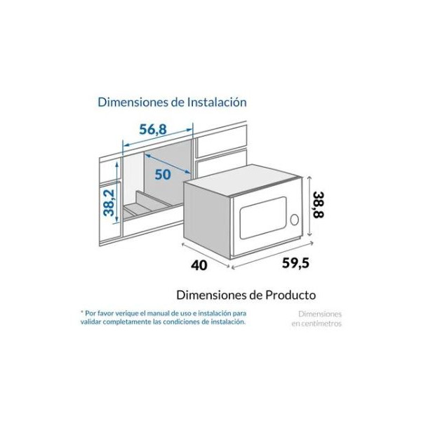 Microondas empotrable 110V Black
