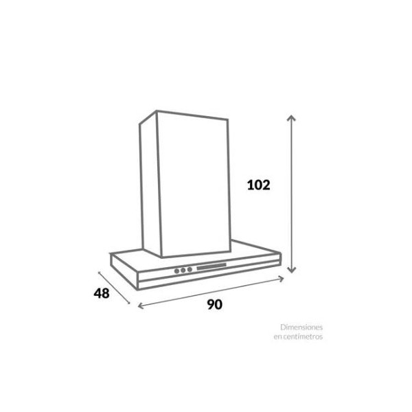 Campana pared full glass 90cm
