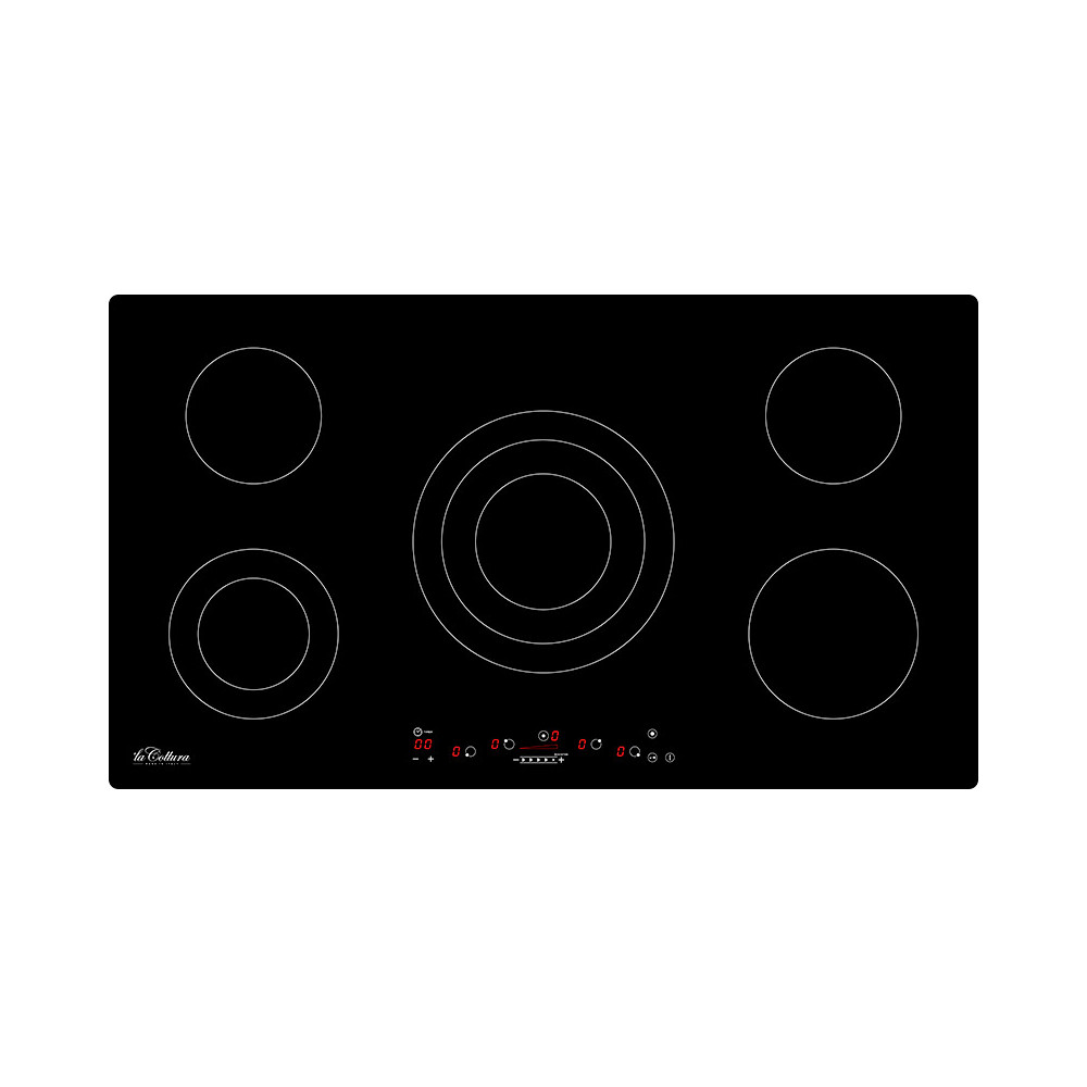 PLACA VITROCERÁMICA LA COTTURA 90 cm 5 ZONAS (1T+1D+3Z) CONTROLES DIGITAL SLIDER