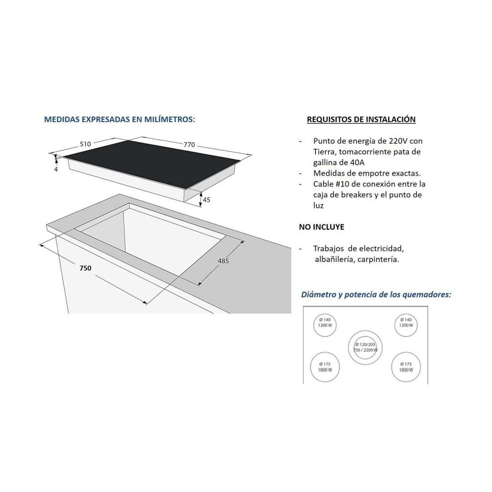PLACA VITROCERÁMICA LA COTTURA 77 cm 5 ZONAS (1D+4Z) CONTROLES DIGITAL SLIDER PLACA VITROCERÁMICA LA COTTURA 77 cm 5 ZONAS (1D+4Z) CONTROLES DIGITAL SLIDER