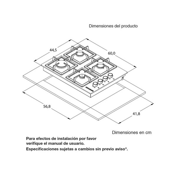 COC.  A GAS  DE 4 PTOS A 120V